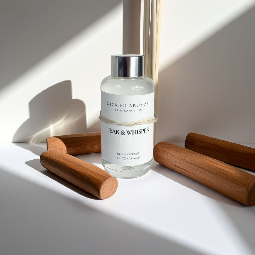 Teak & Whisper Reed Diffuser - Wick.ed Aromas